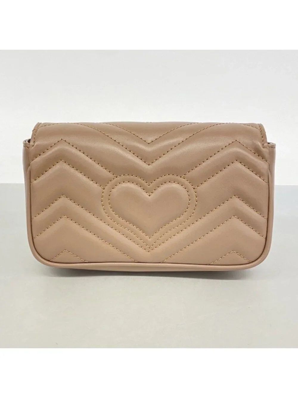 Gucci Shoulder Bag GG Marmont Leather Brown Gold